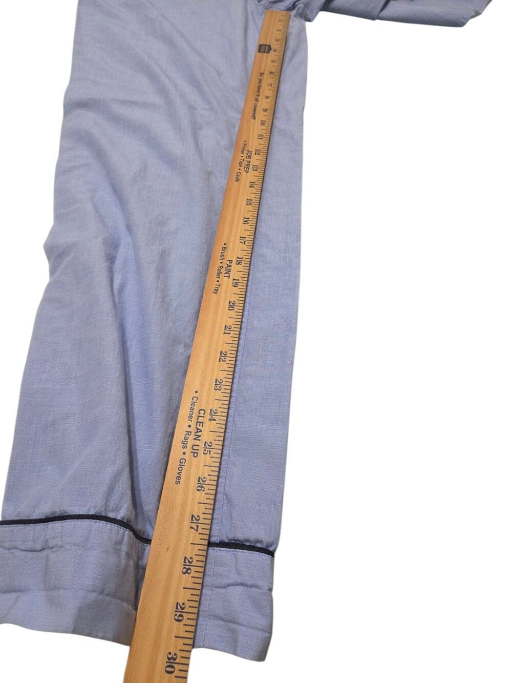 J.Crew Cotton Pajama Set Womens M Blue Piped 2 Piece Quiet Luxury Cozy G16.2 - Picture 9 of 15